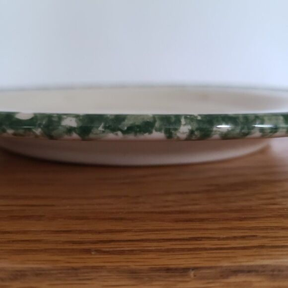 Workshops of Gerald E. Henn Pottery Green Roseville Spongeware Holiday Plate VTG - Picture 10 of 14
